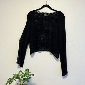 TWIN BLACK NETTED SWEATER